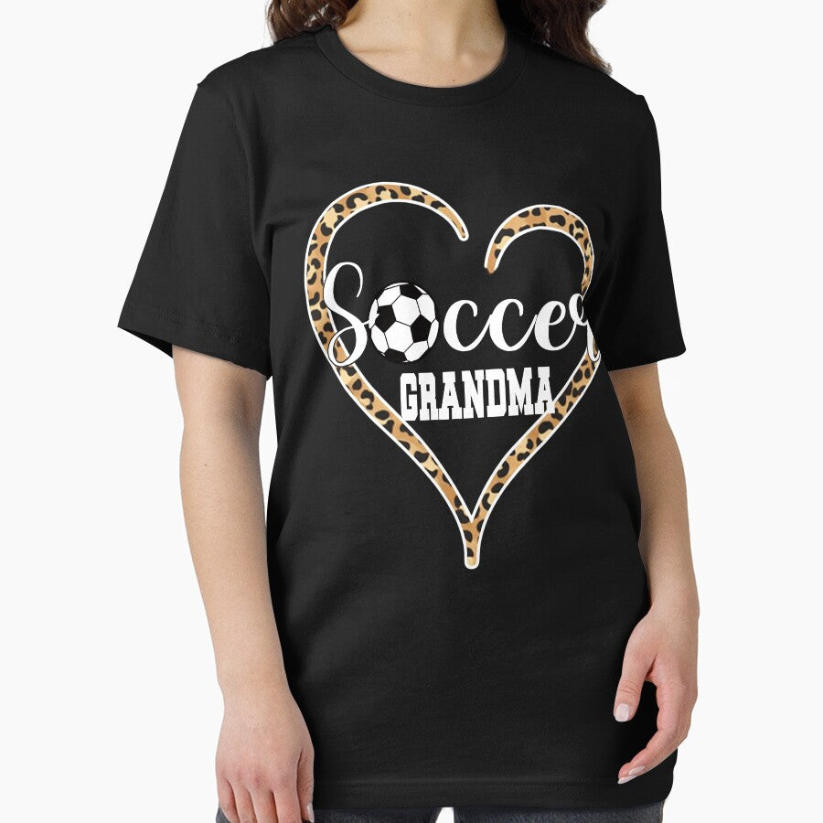 Leopard Heart Soccer Grandma T-Shirt by LarryMBrown