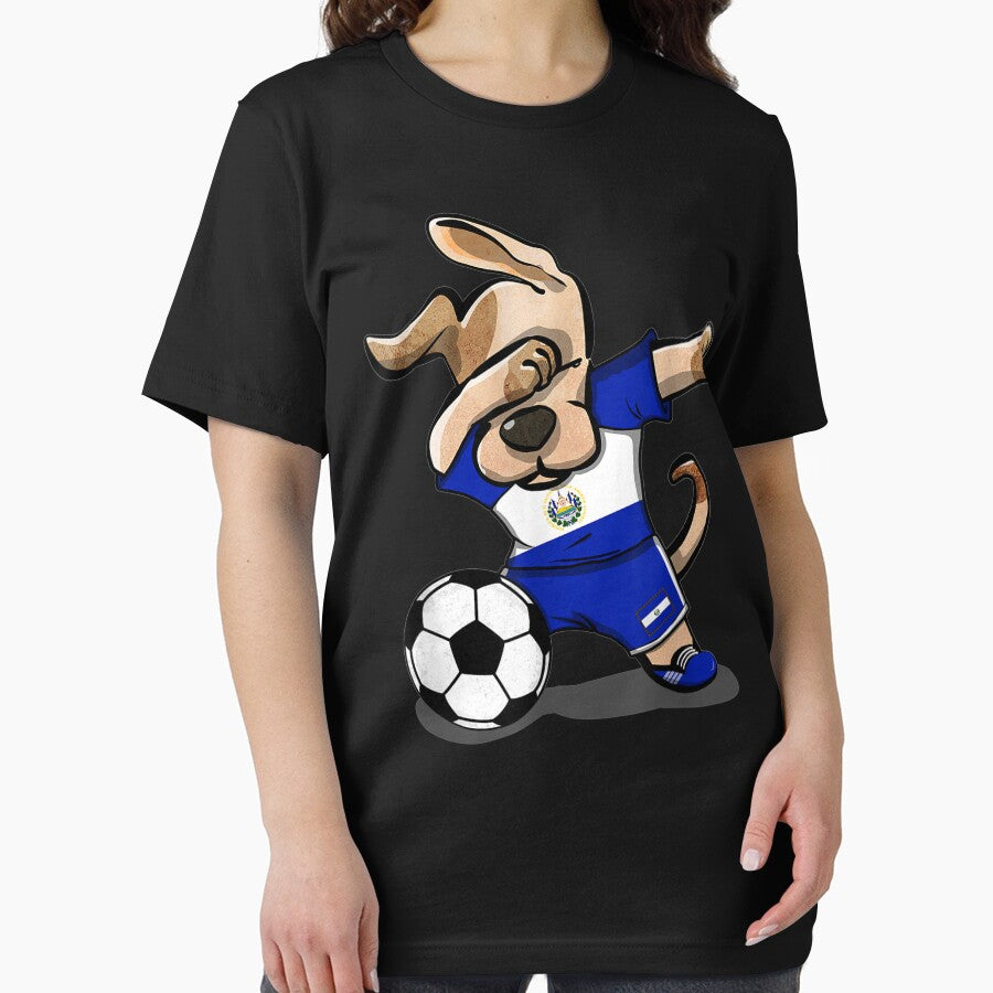 Dog Dabbing El Salvador Soccer Jersey Football Gift by JosephFineArts