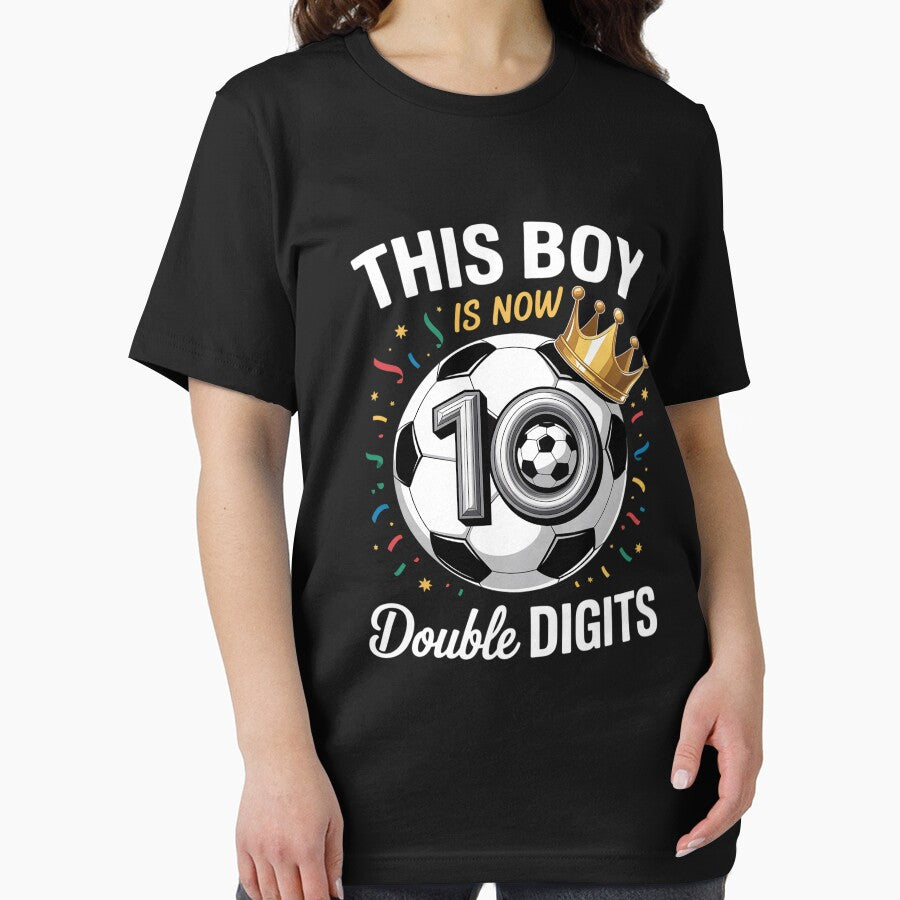 This Boy Now 10 Double Digits Soccer 10 Years Old Birthday by THagBlue