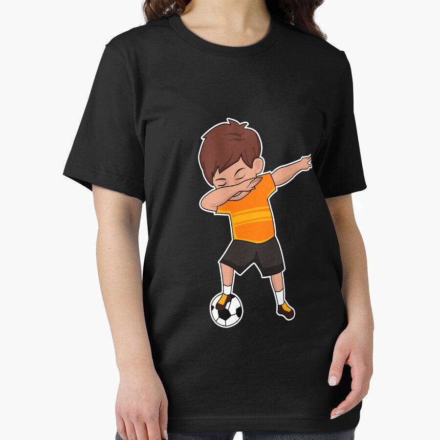 Dabbing Soccer Player Orange Soccer Sports Team Athletic Soccer Athlete Coach by VollLaser