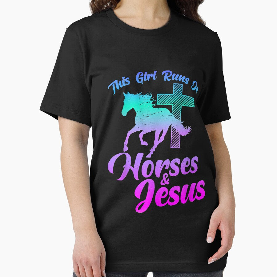Horse Riding THIS GIRL RUNS ON HORSES & JESUS Christian Gift by doria7fjly