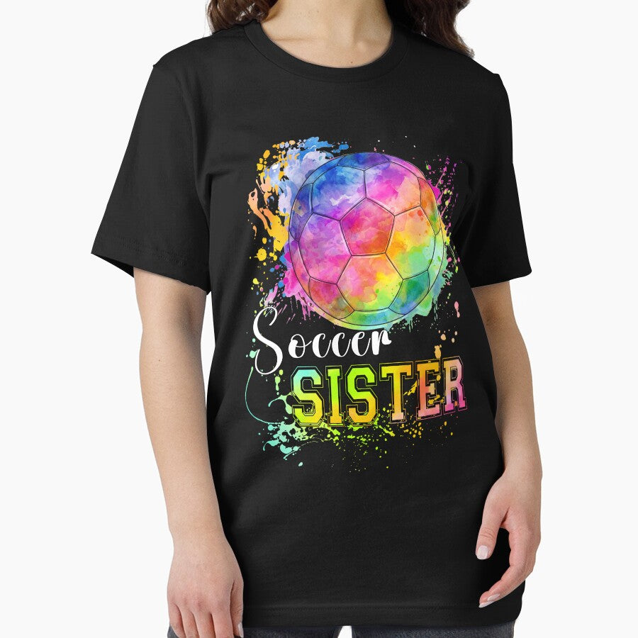 Rainbow Watercolor Soccer Sister Shirt by LarryMBrown
