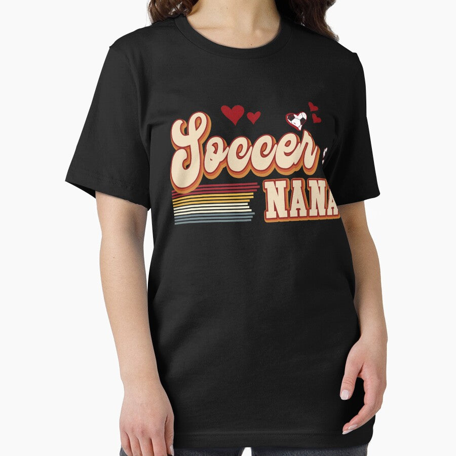 Vintage Soccer Nana Retro Hearts Tee by LarryMBrown