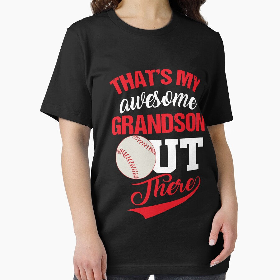 That's My Grandson Out There Gift Women Baseball Grandma Funny by MGHdesign