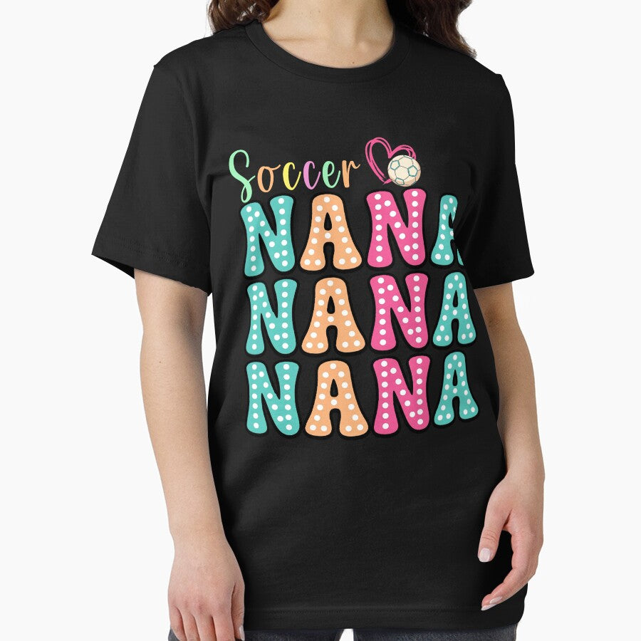 Cute Soccer Nana Colorful Polka Dot Tee by LarryMBrown
