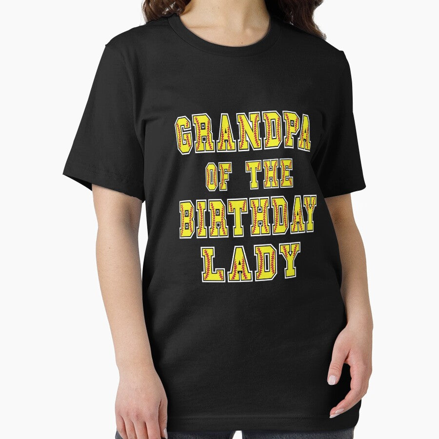 Grandpa Of The Birthday Lady Softball Lover B-day Party product by Grabitees