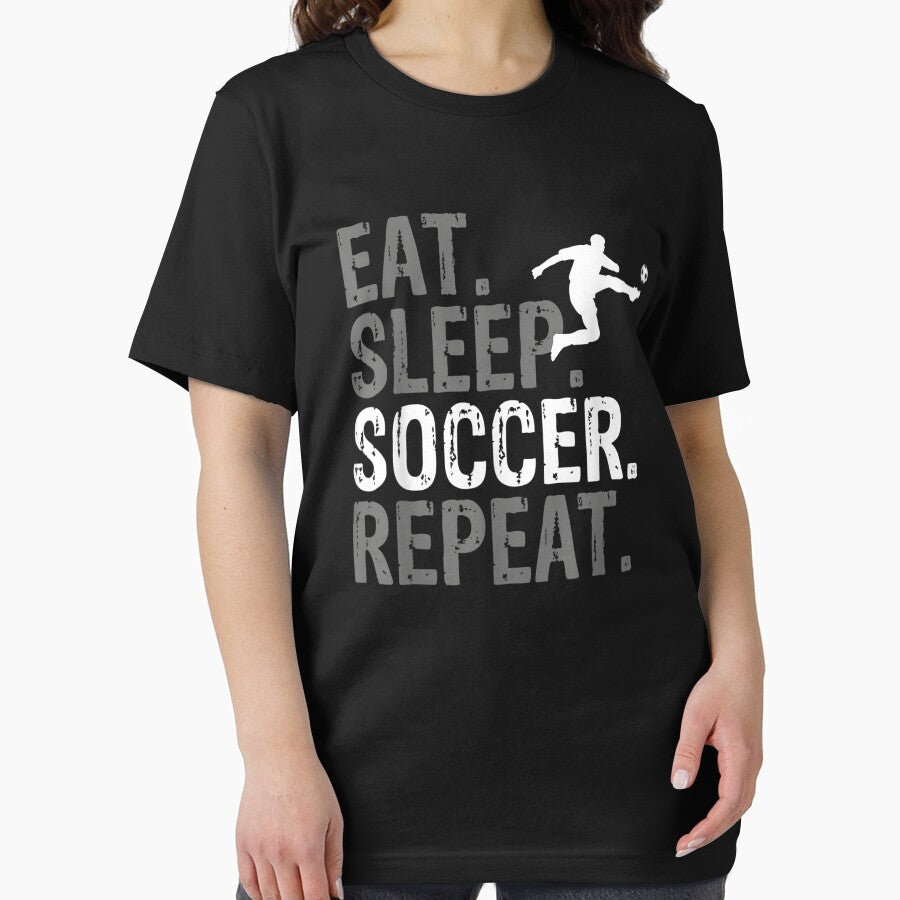 Eat Sleep Soccer Repeat - Soccer Graphic T-Shirt by faythesimrit
