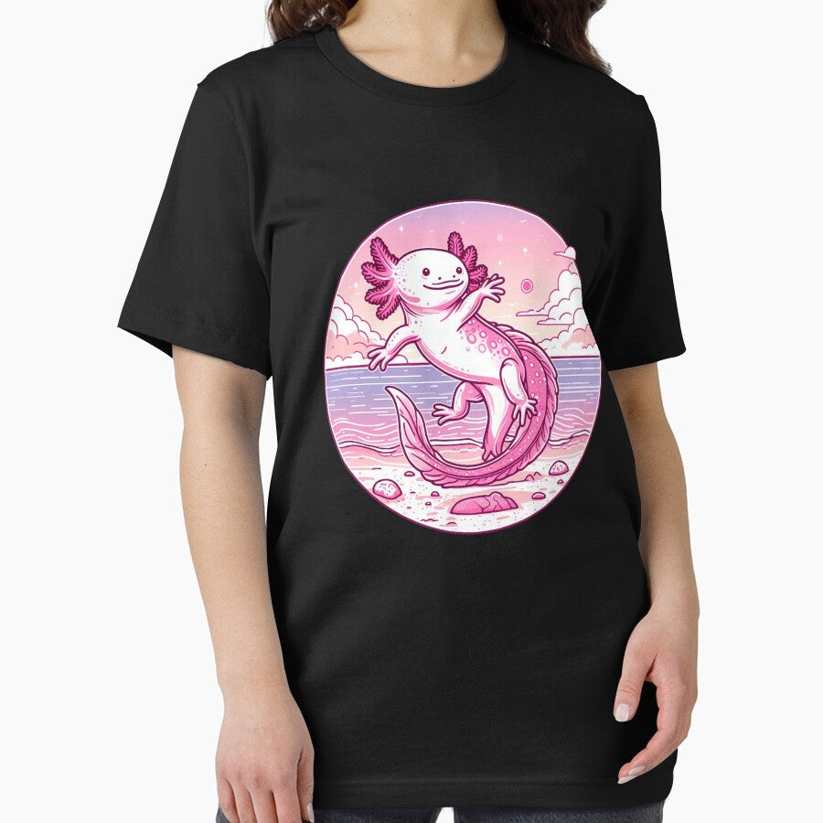 Funny Axolotl on the beach Axolotl Art by Mr Pyuku