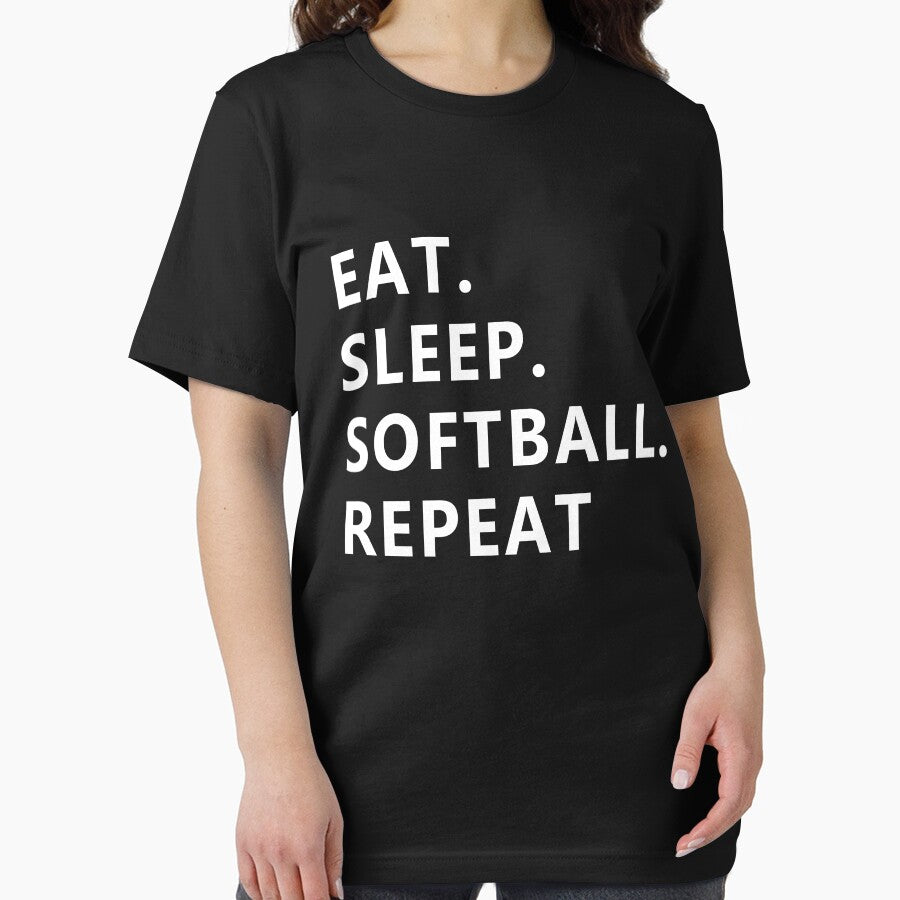 EAT SLEEP SOFTBALL REPEAT by BOSHIRT