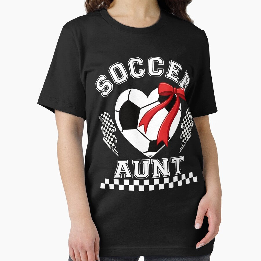 Soccer Aunt Heart Bow Vintage Tee by LarryMBrown
