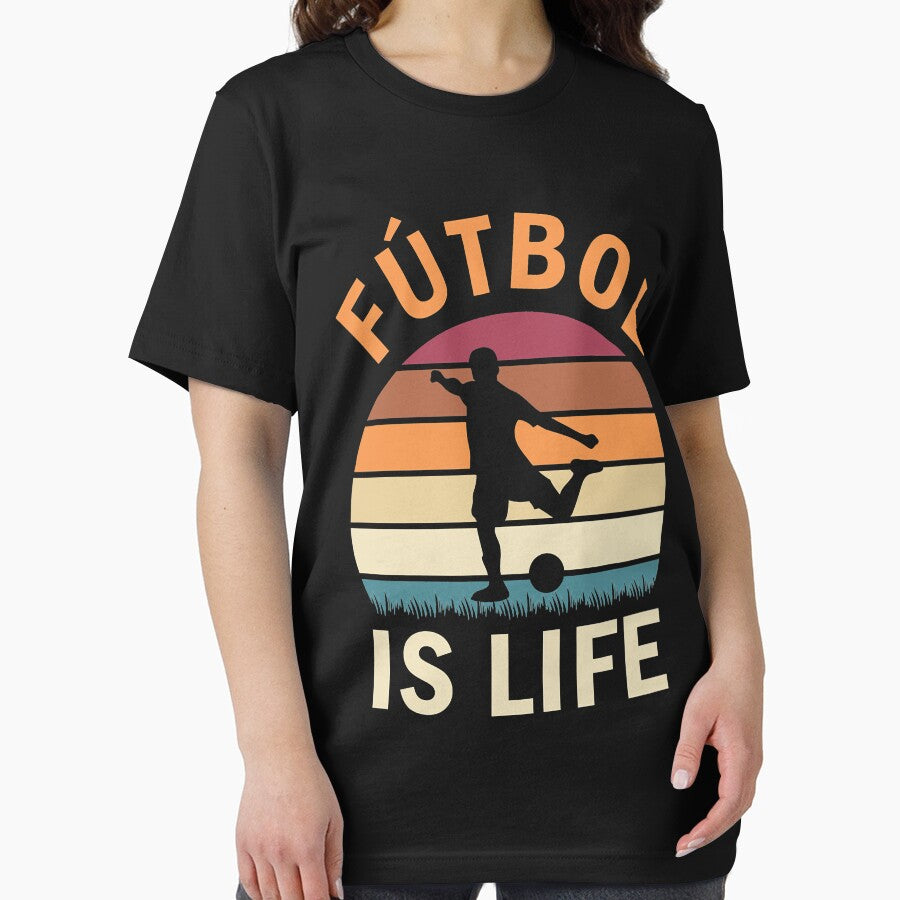 Fútbol Is Life Football and Soccer Lover Vintage Retro Sunset Essential by DustanCaviness