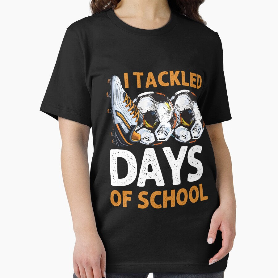 I Tackled 100 days of School Funny football lover students boys girls Teacher 100 days of school by Unicorny-Design