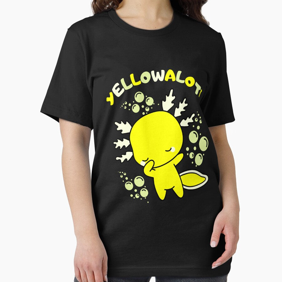 Cute cartoon baby yellow Axolotl wordplay by ColorAlotl