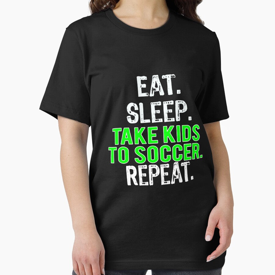 Funny Soccer Mom & Dad or Parents Gift Eat Sleep Take Kids to Soccer Repeat by LGamble12345