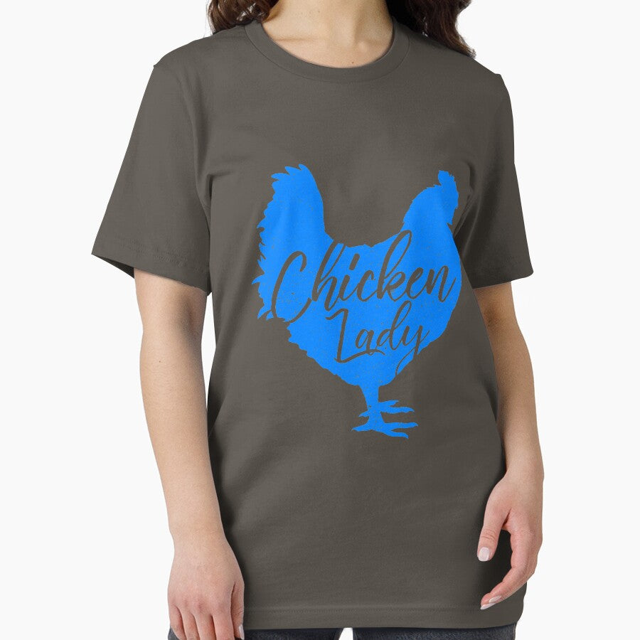 Chicken Lady Shirt for Women Blue by threadsmonkey