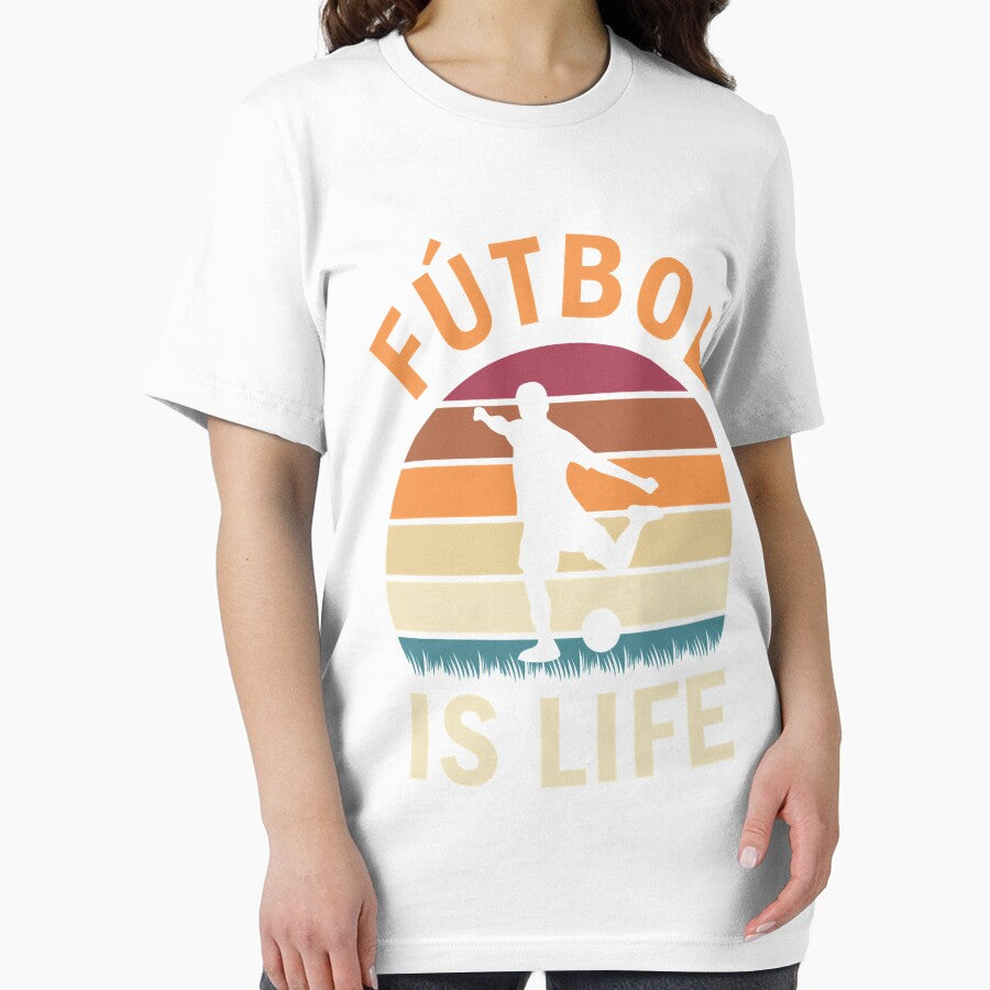 Fútbol Is Life Football and Soccer Lover Vintage Retro Sunset by MarcoDane63