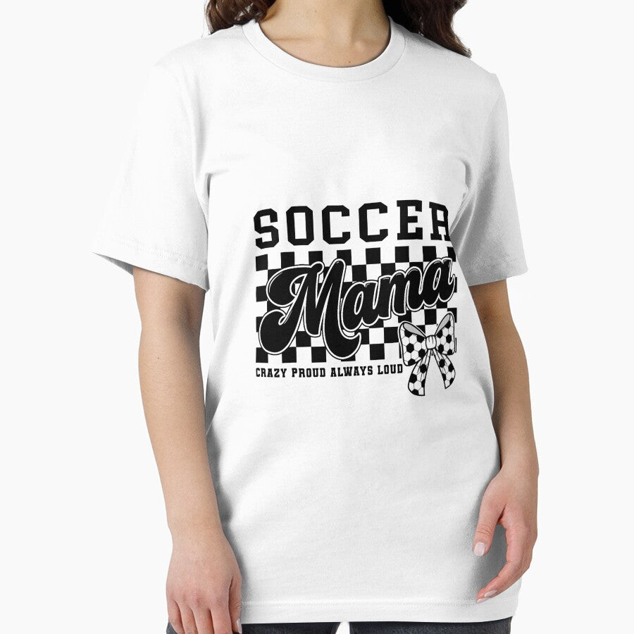 Soccer Mama Crazy Proud Always Loud Bow Checkered Print by FrankIsabel