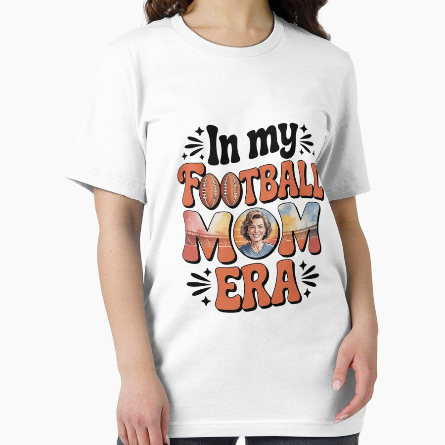 In My Football Mom Era Cute Groovy Football by lilLilaBatArt