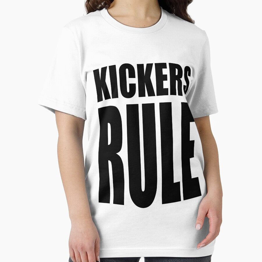 Kickers Rule Football Hockey Soccer High School College Team Sport T Shirt by arcadetoystore