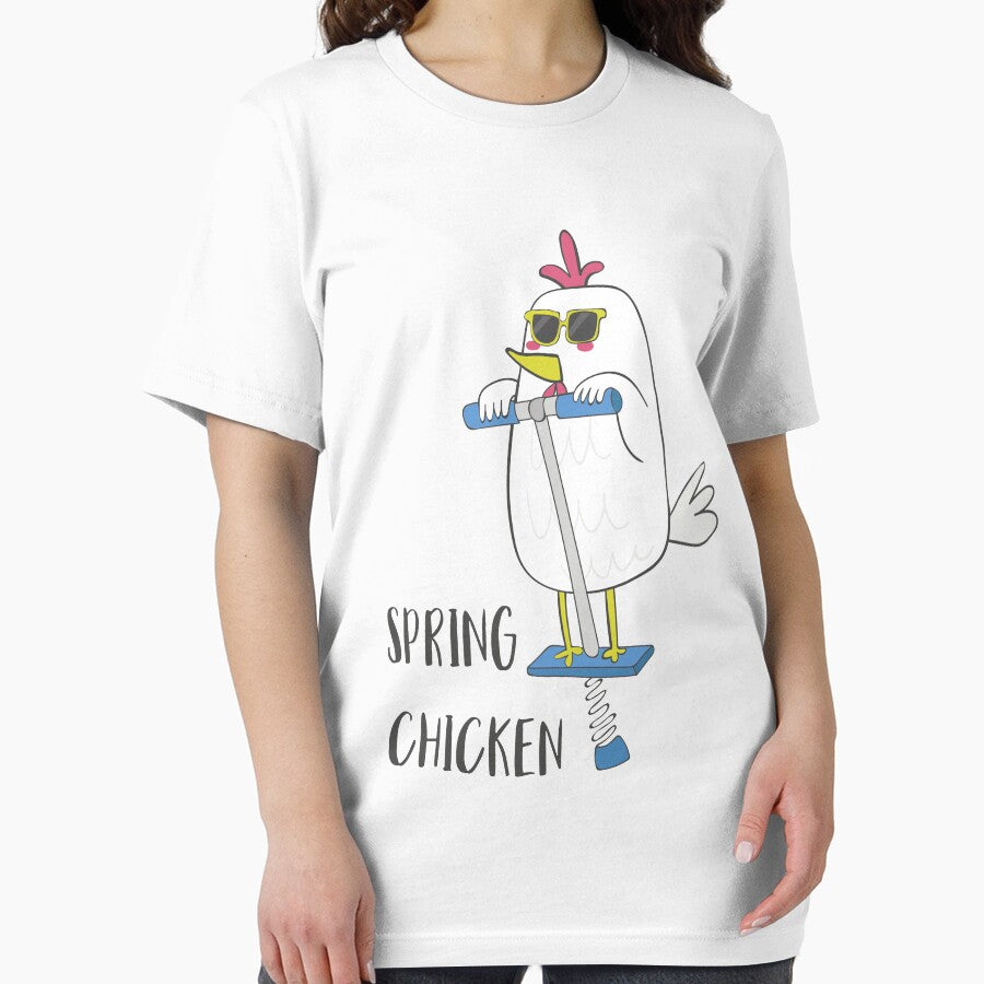 Spring Chicken Chicken On Pogo Stick Funny Chicken Gift by DreamyPanda