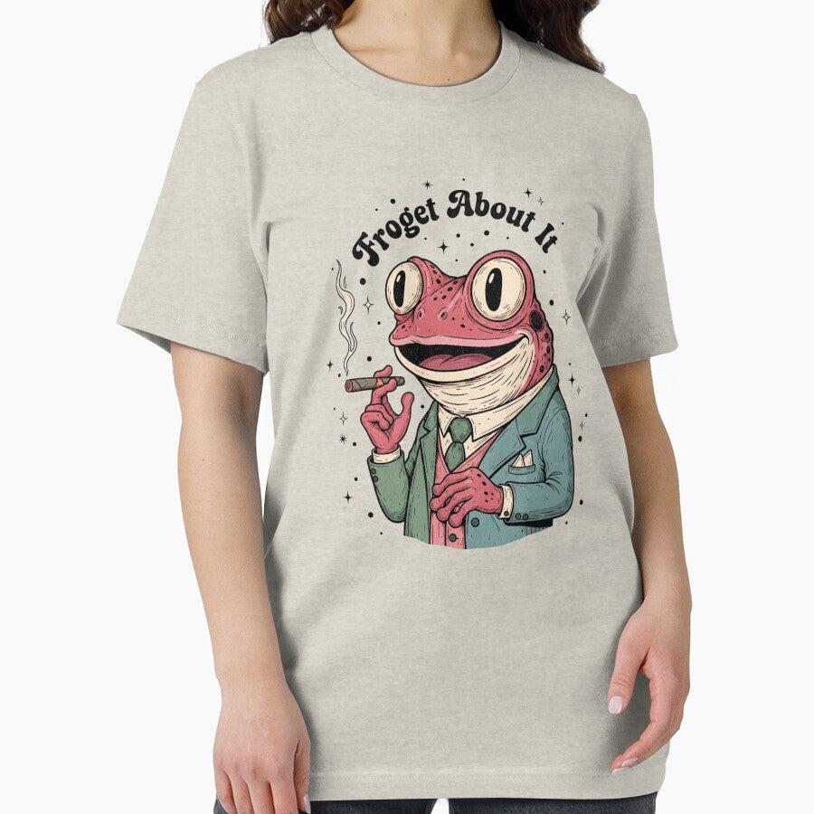 Forget about it, frog, punny, gangster, pun, meme, funnyfits70, Humor, Funny, retro, vintages, funny quotes, animal humor, by FunnyFits70