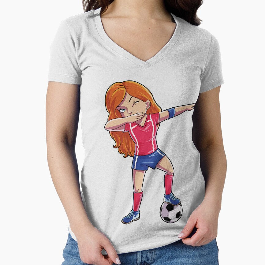 Dabbing Soccer Girl Dab Dance T shirt Funny Football Tee World Cup 2018 by LiqueGifts