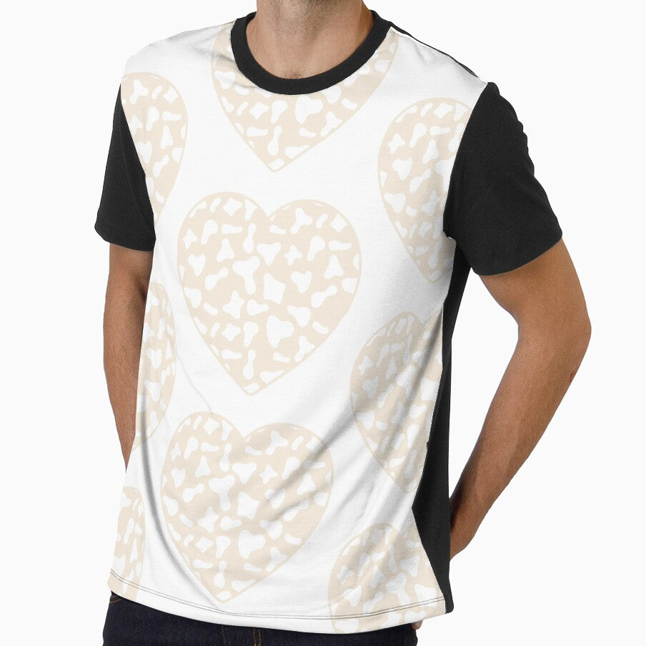 Big White Cow Patches on Cream Cowhide | Continues Cream Cow Heart by Cow-Print-Stuff
