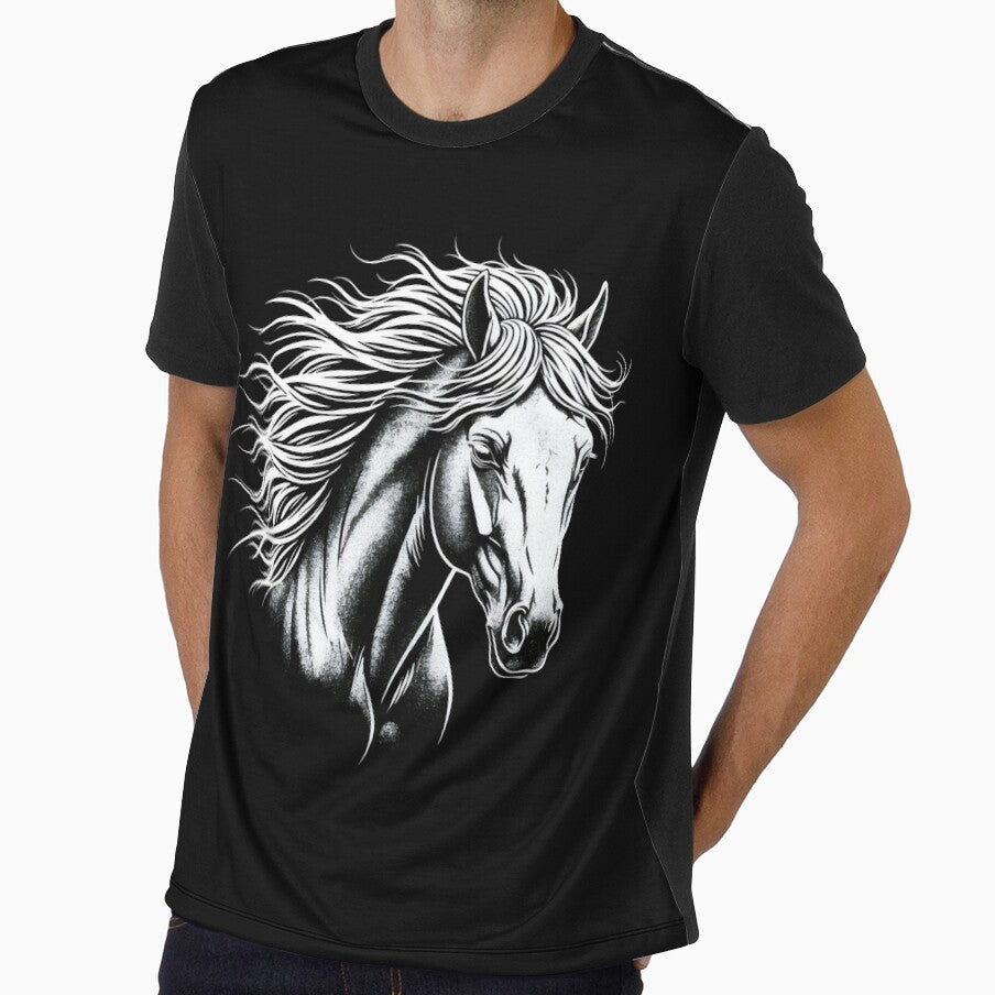 Horse Art Chalk On Black by DemureArtsy