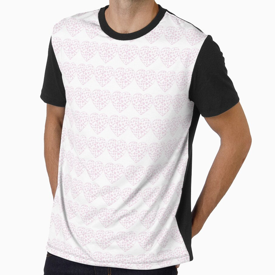 Regular Grid Small Pink Cow Patches on White Cowhide | Continues White Cow Heart by Cow-Print-Stuff