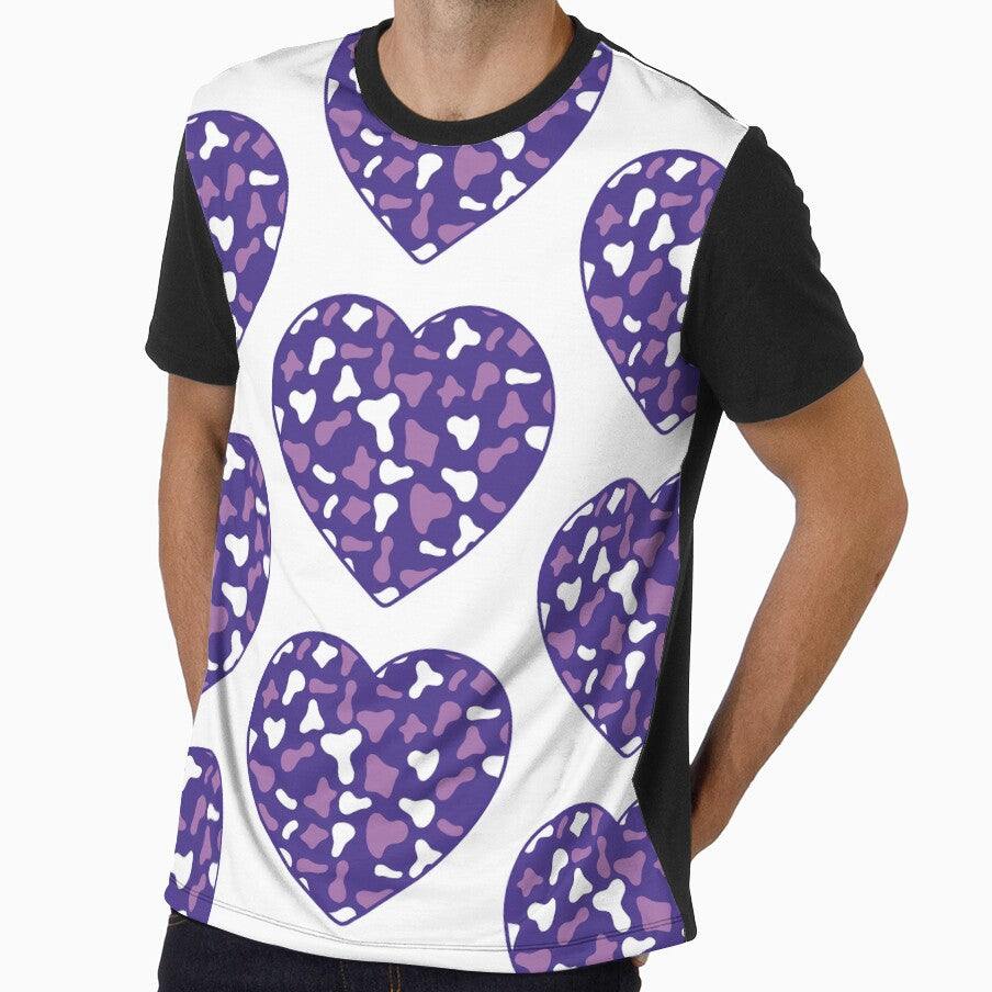 Big White Violet Cow Patches on Purple Cowhide | Continues Purple Cow Heart by Cow-Print-Stuff