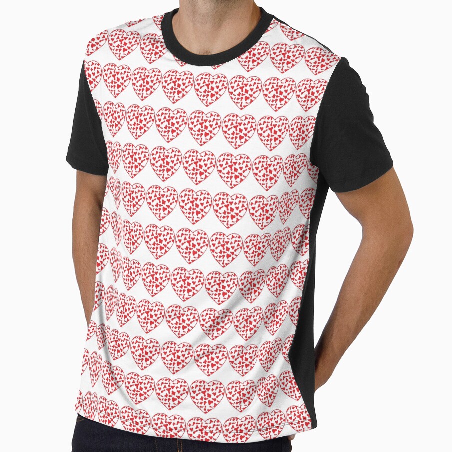 Regular Grid Small Red Cow Patches on White Cowhide | Continues White Cow Heart by Cow-Print-Stuff