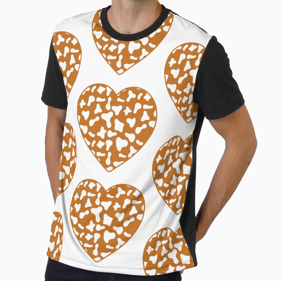 Big White Cow Patches on Caramel Cowhide | Continues Caramel Cow Heart by Cow-Print-Stuff