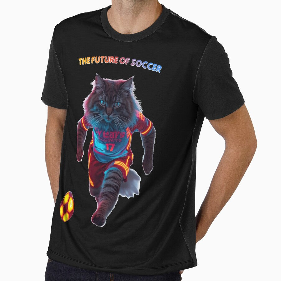 Cyberpunk Soccer Cat Neon Football Striker by Quotable Gear