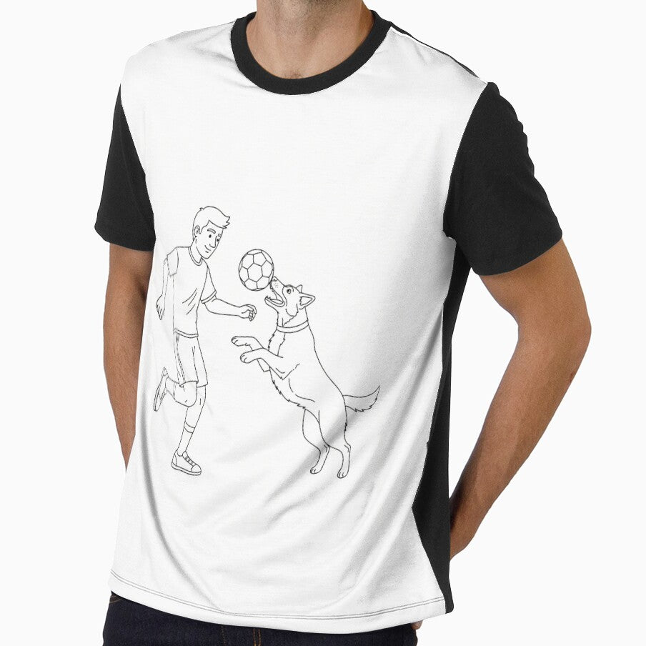 Football Friends - Man and Dog Sketch by TheResearchFile