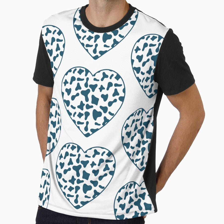 Big Royal Blue Cow Patches on White Cowhide | Continues White Cow Heart by Cow-Print-Stuff