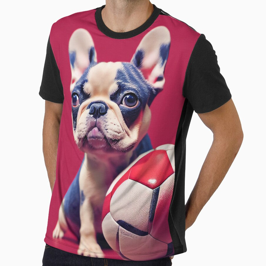 A Cute Tiny French Bulldog with a Football (Soccer Ball) by BrolinAndPearls