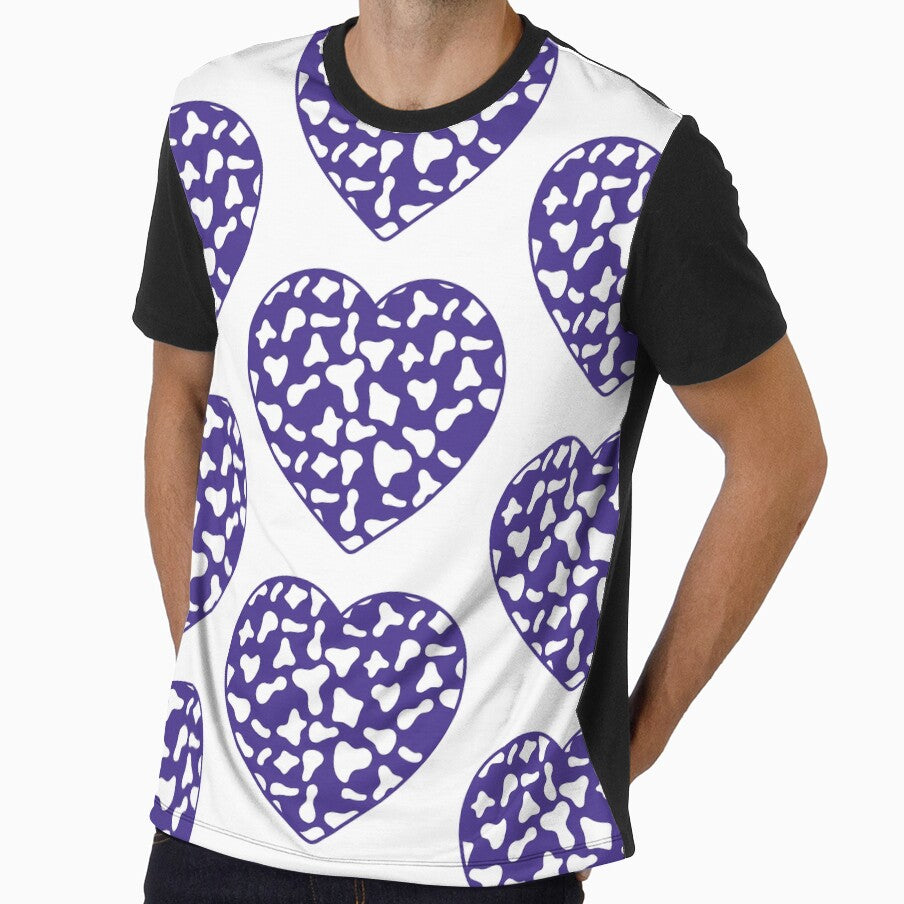 Big White Cow Patches on Purple Cowhide | Continues Purple Cow Heart by Cow-Print-Stuff