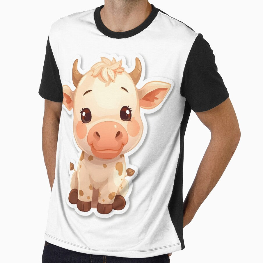 Cute Cow Sticker | Adorable Cartoon Cow Art by Teewave-Ashish