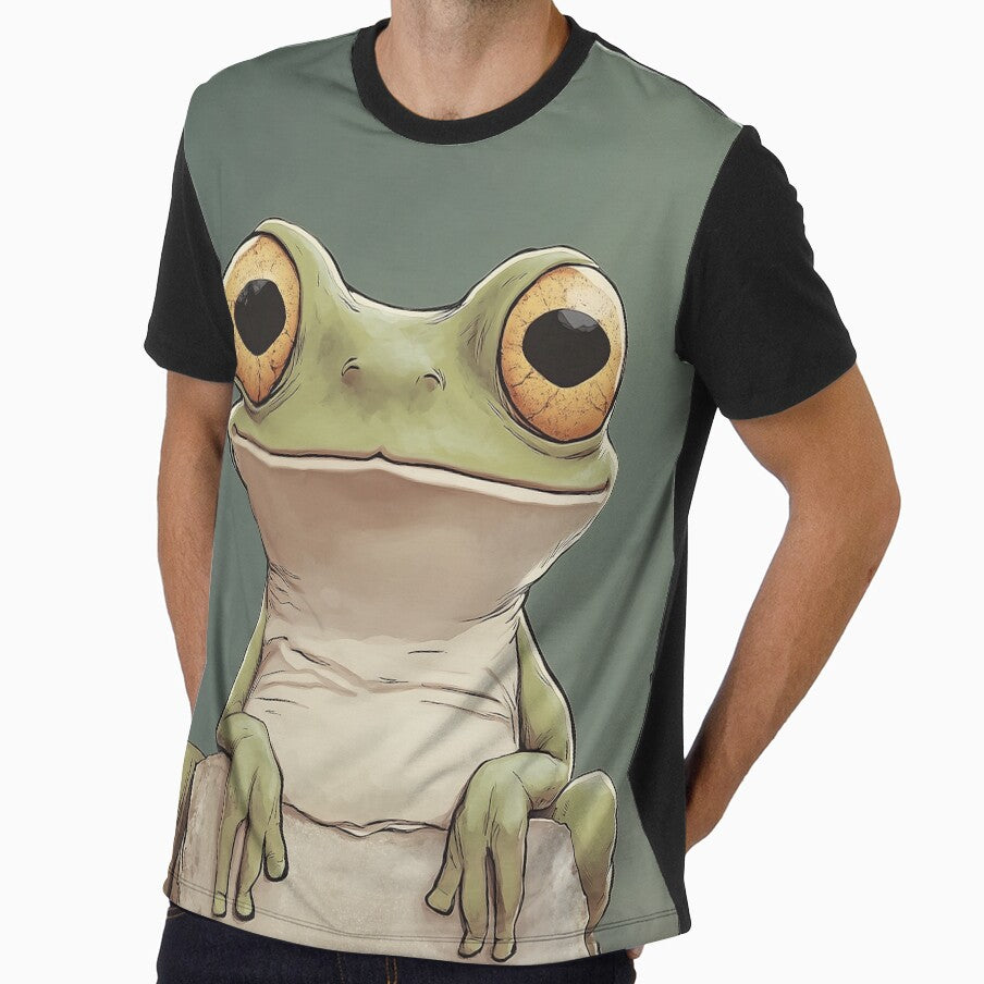 Cheerful Big-Eyed Cartoon Frog by junkydotcom