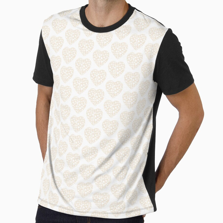 Offset Grid Small White Cow Patches on Cream Cowhide | Continues Cream Cow Heart by Cow-Print-Stuff