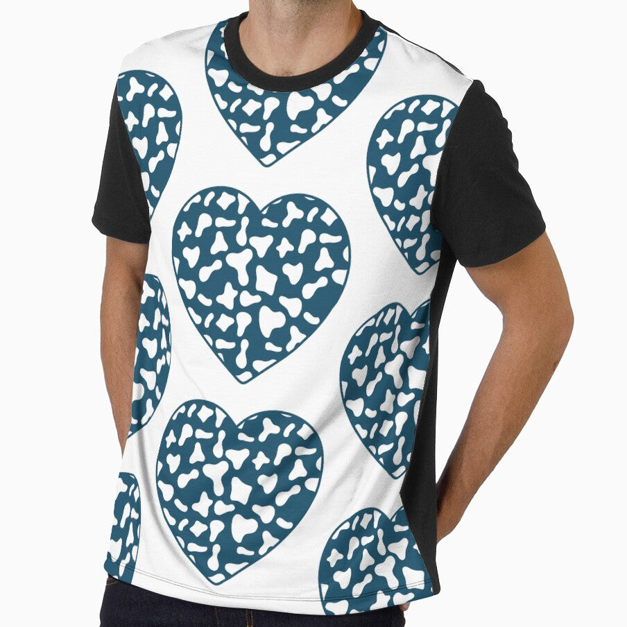 Big White Cow Patches on Royal Blue Cowhide | Continues White Cow Heart by Cow-Print-Stuff