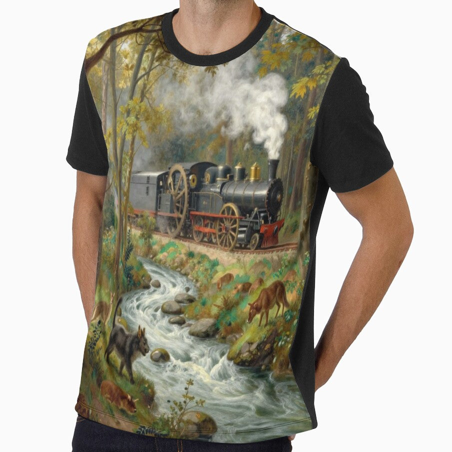 A landscape with a flowing river and forest, where the forest animals awaken in 4D. by FotoworldEdel