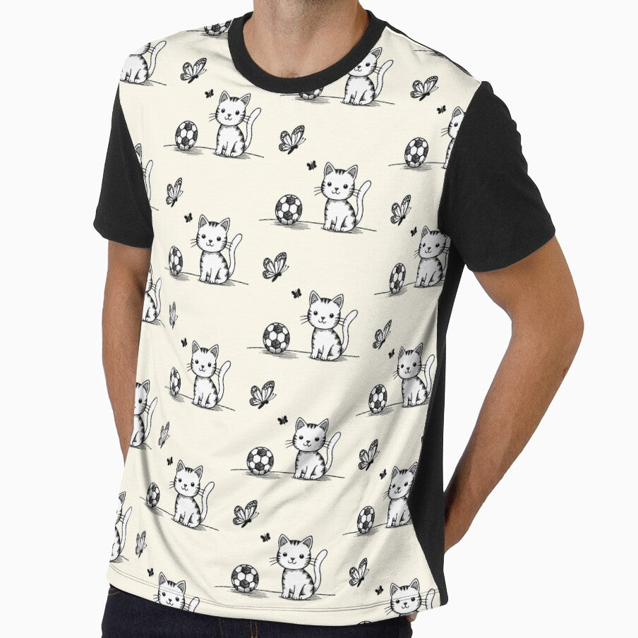 Cute cat animal sport football soccer ball butterfly by anrecat