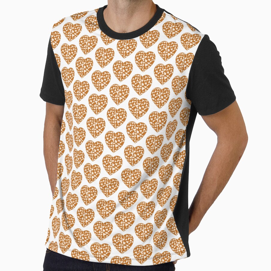 Offset Grid Small Cream Cow Patches on Caramel Cowhide | Continues Caramel Cow Heart by Cow-Print-Stuff