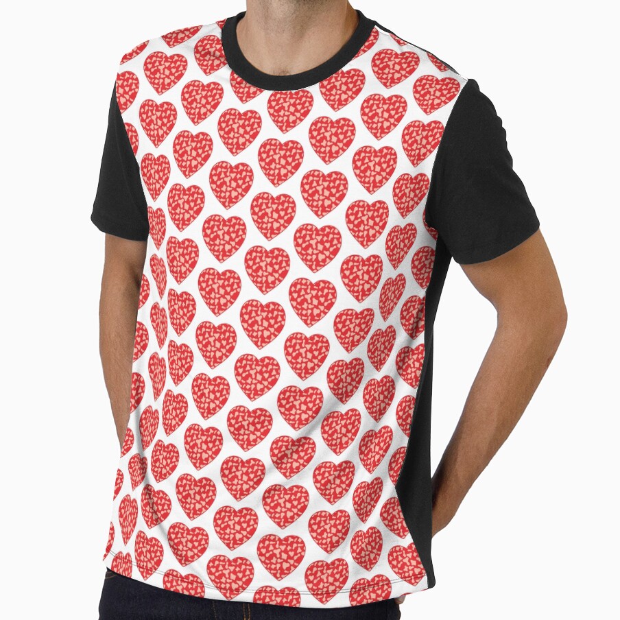 Offset Grid Small Pink Cow Patches on Red Cowhide | Continues Red Cow Heart by Cow-Print-Stuff