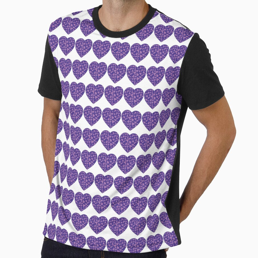 Regular Grid Small Violet Cow Patches on Purple Cowhide | Continues Purple Cow Heart by Cow-Print-Stuff