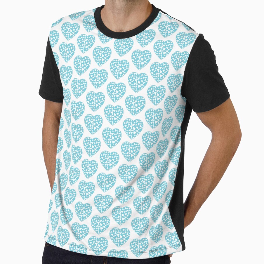 Offset Grid Small White Cow Patches on Light Blue Cowhide | Continues Light Blue Cow Heart by Cow-Print-Stuff