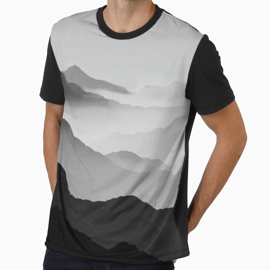 Misty Mountain Watercolor/ Acrylic Design by banginT