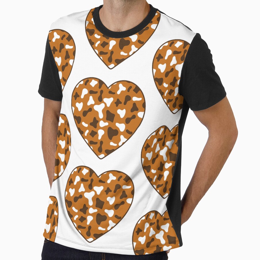 Big Brown White Cow Patches on Caramel Cowhide | Continues Caramel Cow Heart by Cow-Print-Stuff