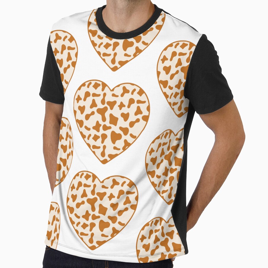 Big Caramel Cow Patches on Cream Cowhide | Continues Cream Cow Heart by Cow-Print-Stuff